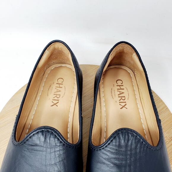 Charix Shoes Womens 37 Black Leather Slip On Loafer Comfort Classic - Picture 5 of 14